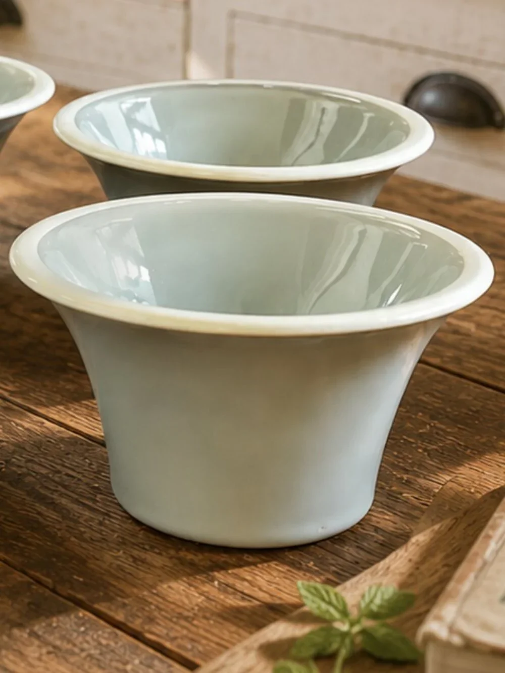 Set of 4 Sonoma Life & Style Mendocino Sky Blue Oatmeal Stoneware Bowls